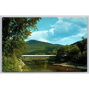 Postcard Vermont Old Scott Covered Bridge West River Vintage c1960s VT Unposted